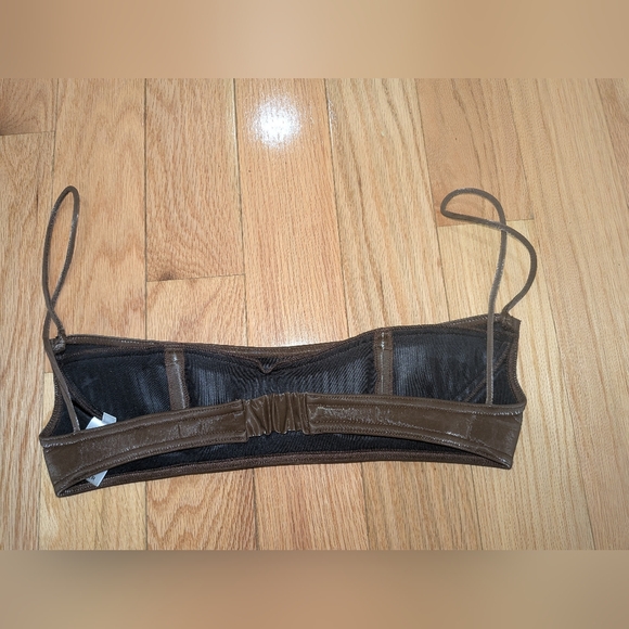 11. MUGLER BROWN EMBOSSED BRALETTE - Picture 8 of 12